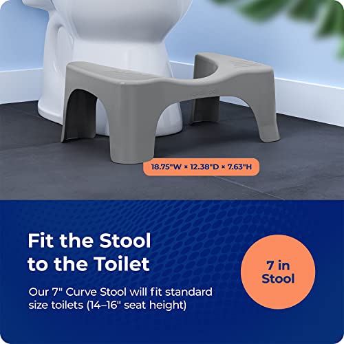Squatty Potty The Original Bathroom Toilet Stool, Curve Lightweight With Sleek And Modern Design, Gray, No Flavor, 7" #TOP5