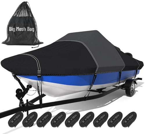 1600D+1200D Tearproof Boat Cover for 14-16ft Center Consoles
