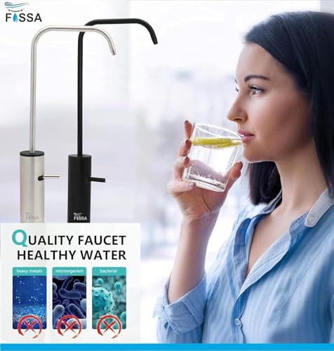 Image of Fossa RO Tap Stainless Steel Water Filter Faucet for Kitchen Sink | Lead-Free, Rust-Resistant, 360 Swivel, Single Lever, Ceramic Cartridge - Silver (Matte Finish)