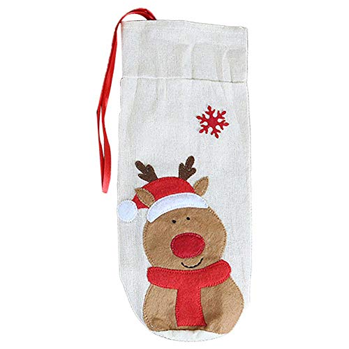 Preisvergleich Produktbild eginvic Weihnachten Weinflasche Abdeckung Weihnachtsmann Schneemann Hirsch Muster Weihnachtsdekoration Heimgebrauch Flasche Fall Effective