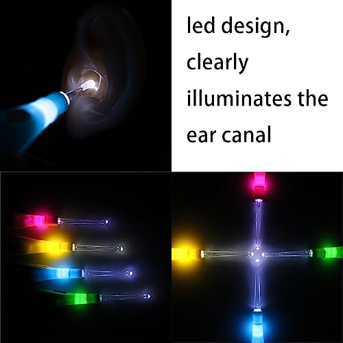 8 Piece Ear Wax Removal Kit with Storage Case and LED Light Safe Ear Pick Tweezer Ear Wax Removal Tool Kit with LED Earwax Spoon for Adults and Kids - Thumbnail 4