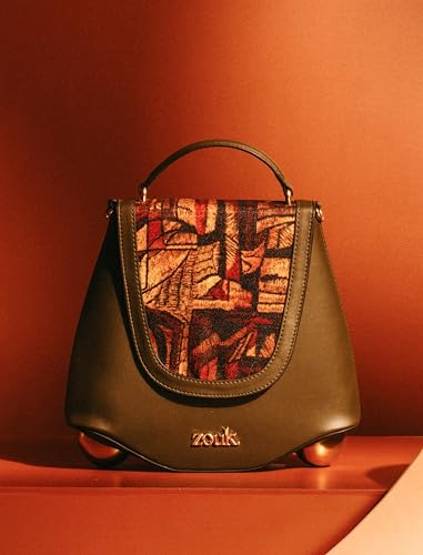 Image of ZOUK Women's Svara Sling Bag | Vegan Leather Bag | Crossbody + Top Handle with Adjustable Strap | Evening & Festive