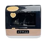 Cozyel Portable Countertop Dishwasher Compact Dishwasher with Inlet & Outlet Hose, 4 Washing Programs, Fruit Vegetables Dishes Cleaning, Air-Dry Function, LED Display for Small Apartments, Dorms, RVs