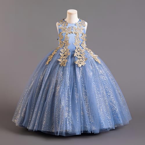 Flowers Girls Tulle Lace Princess Pageant Festival Carnival Floor Long Prom Dance Formal Evening Maxi Dresses3