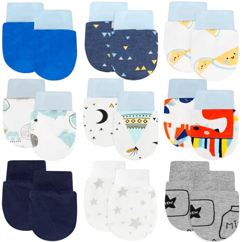 Image of ONESING 6-20 Pairs Baby Mittens Baby Gloves No Scratch 0-6 Months Baby Essentials Mittens for Newborn Baby Boys Girls