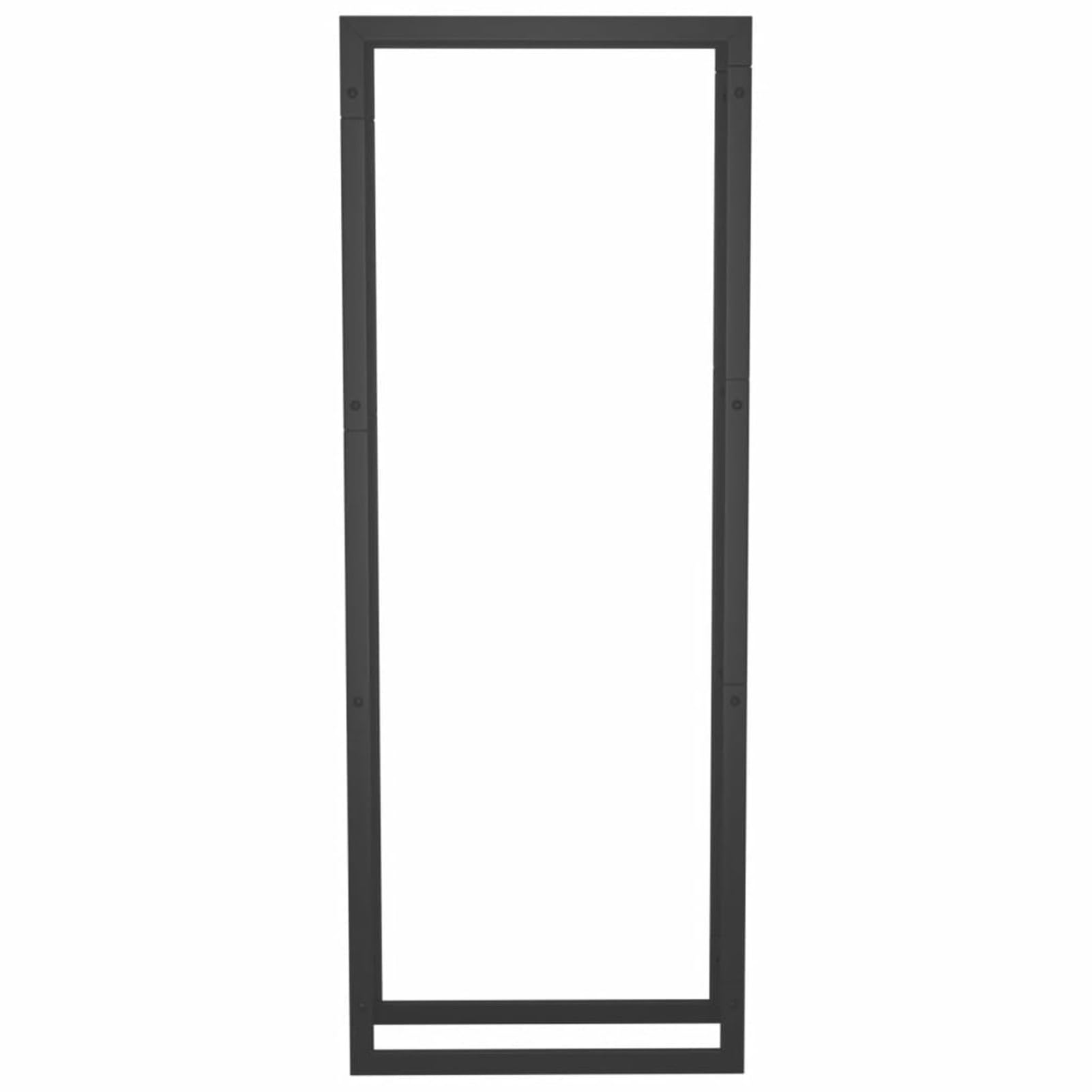 ZEYUAN Leñero, Leñero Exterior, Guardar Leña Exterior, para Guardar Leña, Almacenaje Leña, Estante De Leña, de Acero Negro Mate 50x28x132 cm