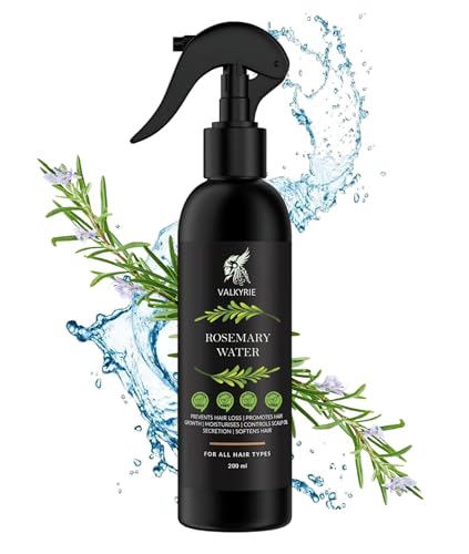Image of VALKYRIE Rosemary Water Daily Strengthening Mist, with Peppermint and Rosemary Essential Oils to Strengthen Strands for all Hair Types (200ml)