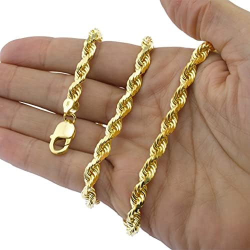 Nuragold 10k Yellow Gold 8mm Rope Chain 