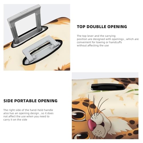 Elastic Travel Luggage Cover for Suitcase Tsa Approved Stretch Scratch-Resistant Suitcase Protector Cover Washable Cute Baby Jaguar Baggage Covers Fits 18-32 Inch Luggage Case4