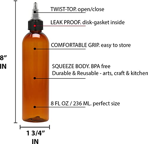 BRIGHTFROM Twist Top Applicator Small Plastic Squeeze Bottles