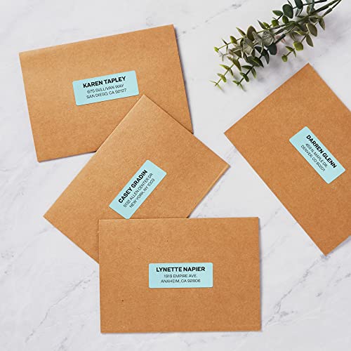 Image of Avery Printable Address Labels with Sure Feed, 1 inch x 2-5 /8 inch, Pastel Blue, 750 Blank Mailing Labels (5980)