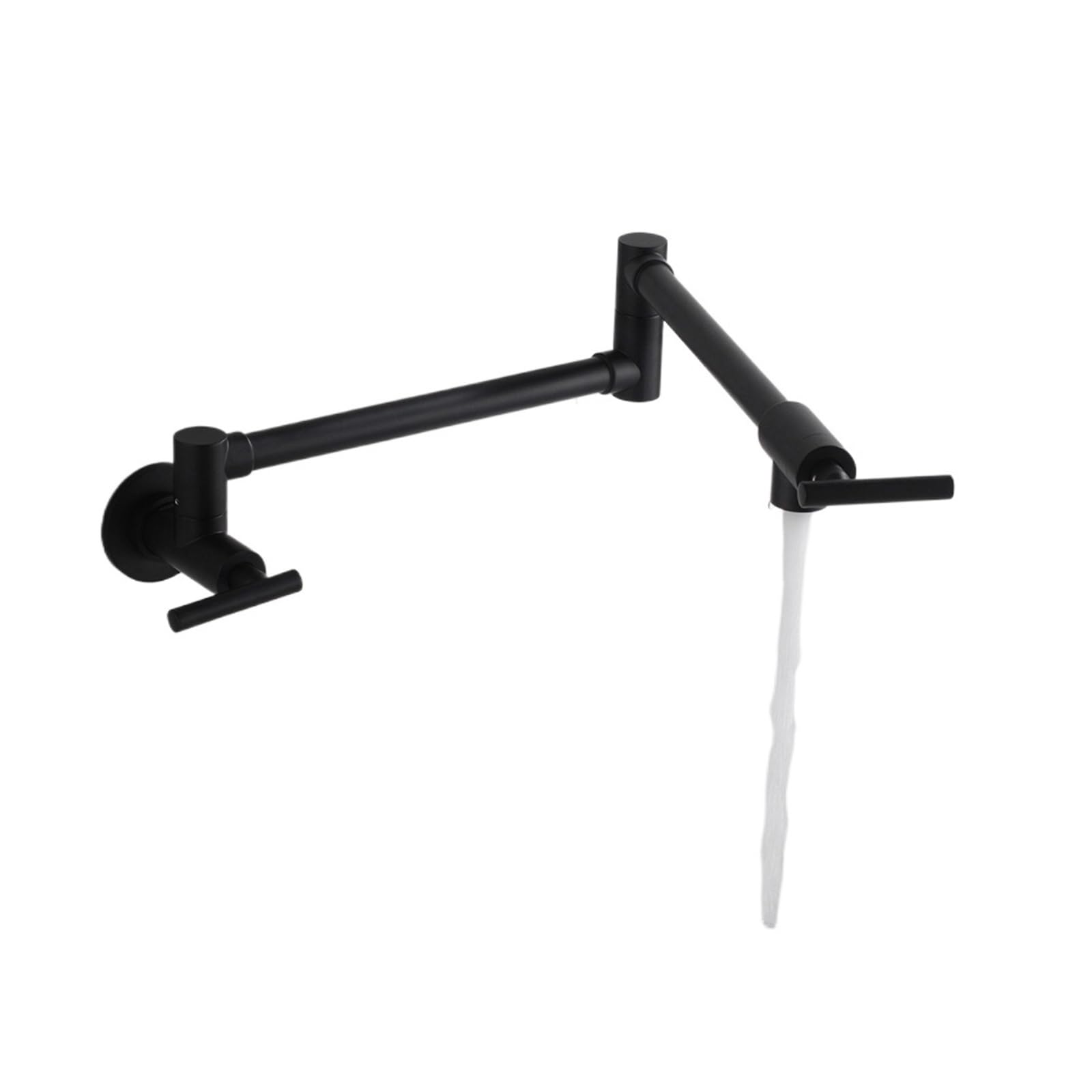 ZQFHSX Rotated Kitchen Sink Faucet Cold Water Tap Brass Basin Swivel Faucets Wall Mounted DIY Renovation(Black B)
