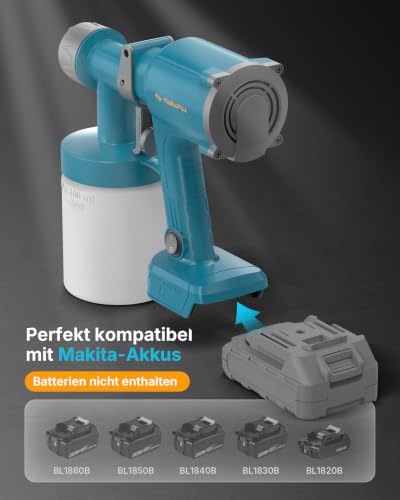 Tilswall Akku Farbsprühsystem Dreamer400 ohne Akku, HVLP Lackierpistole – Ansicht 2