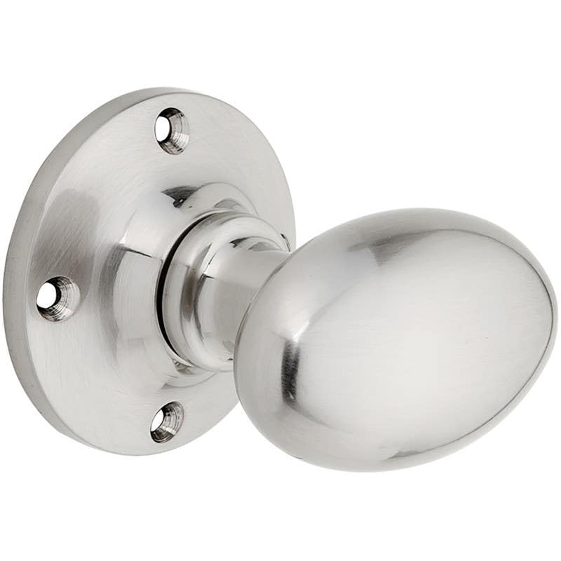 Designer Levers Oval Mortice Door Knob - Brushed Nickel - Pair