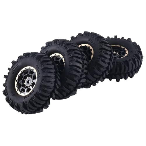 RC Neumáticos Piezas Compatible Con Axial SCX24 AX24 Para FMS FCX24 TRX4M 1/18 1/24 RC Crawler Car Upgrade Parts 4 Piezas 55X22mm 1.0 Llanta De Rueda De Metal Neumático De Goma