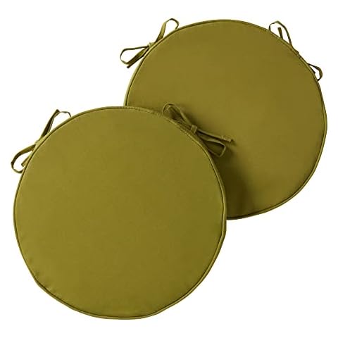 South Pine Porch 18" Round Outdoor Reversible Dining Seat Cushion (2-Pack), Kiwi 2 Count Cover