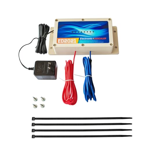 Whole House Electronic Water Descaler, Salt Free Hard Water Conditioner, Reduces Limescale and Rust Buildup, Easy Installation, Chemical Free Solution for Whole House(ED2025)