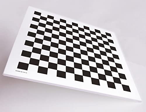 Checkerboard Calibrator Lens Test Target Focus Calibration Chart Distortion Chess Board Pattern Oxidized Aluminum on Glass Base 13 Rows 12 Columns (Aluminum50)