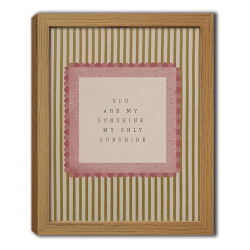 Scvyrk Y0U ARE MY SUNSHINE MY ONLY SUNSHINE Wall Art Neutral Striped 8x10in