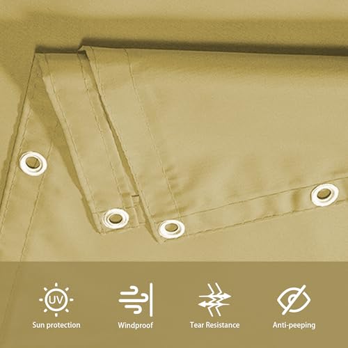 Voile d'ombrage 1.5x4m imperméable gris clair avec oeillets et cordons