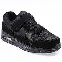 Mioceko Boys Trainers Kids School Shoes Air Cushion Running Shoes Lightweight Girls Sneakers All Black 10 Child UK