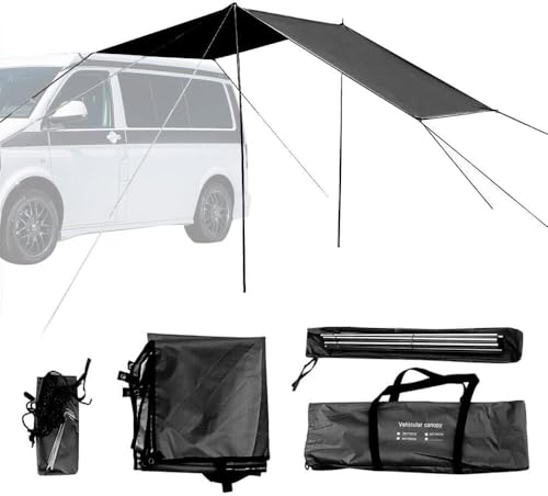 Sonnendach Markise Vorzelt Wohnwagen Zubehör für Camper Umbau Wohnmobil Wohnwagen 300cm x 200cm Schwarz