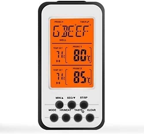 Termómetro de carne |Termómetro digital for alimentos de lectura instantánea |Parrilla, ahumador, barbacoa, cocina, horno, termómetro de dulces for cocinar, asar a la parrilla, ahumar con 2 sondas de