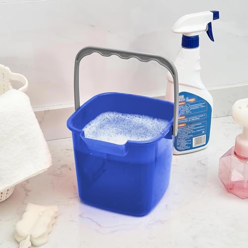 Image of Irenare 8 Pcs Sanitizing Bucket 3 Quart Cleaning Pail Small Detergent Square, Spout and Handle Plastic Utility Sanitizer Buckets for Restaurant Kitchen Home Offices (Multicolor)