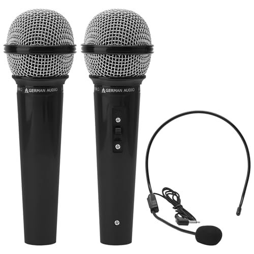 ZMDMAH 2 microfoni preimpostati, microfono simulazione, in plastica, glitter finti, microfoni per bambini, microfono in plastica prop, per karaoke o accessori di scena