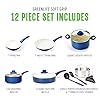 GreenLife Soft Grip Healthy Ceramic Nonstick 12 Piece Cookware Pots and Pans Set, PFAS-Free, Dishwasher Safe, Blue #3