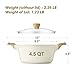 SENSARTE Ceramic Nonstick Stock Pot with Lid, 2.6/4.5/6.6/8.5 QT Soup Pot Casserole Pot, Non-toxic Healthy Pasta Pot, Large Cooking Pot Stew Pot, Induction Compatible, PFOA PFAS PTFE Free, White