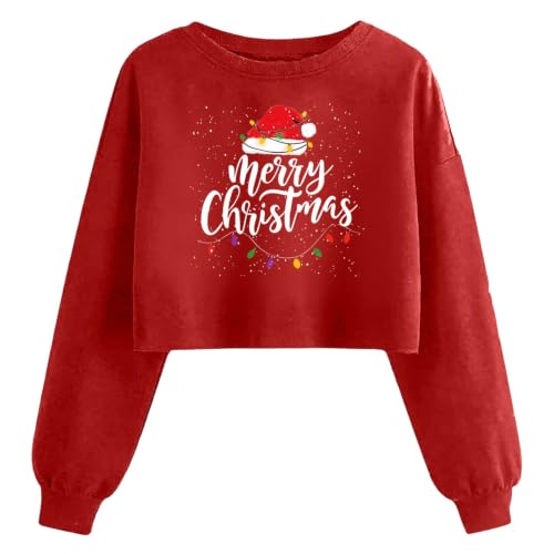 Buupiuu Women's Christmas Cropped Sweatshirt Crew Neck Long Sleeve Pullover - image 4