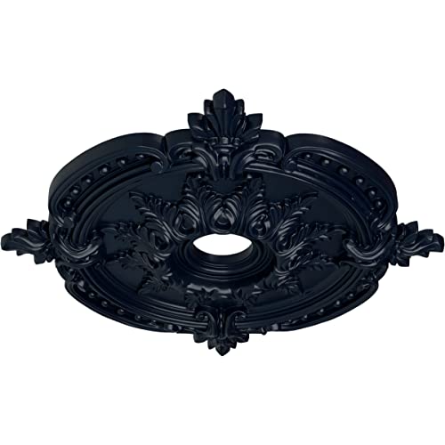 Image of Ekena Millwork CM28BEMDF 28 3 /8 inch OD x 3 3 /4 inch ID x 1 5 /8 inch P Benson Classic (Fits Canopies up to 6 1 /2 inch), Hand-Painted Midnight Dream Ceiling Medallion