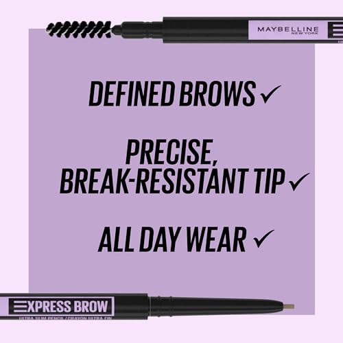 image for Maybelline Express Brow Ultra Slim Eyebrow Makeup, Brow Pencil with Pr