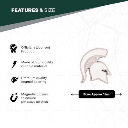 Image of Desert Cactus Michigan State University Magnetic Metal Lapel Pin (D) | Officially Licensed MSU Michigan State Spartans Enamel Finish Lapel Pin Formal Wear Bag and Hat Jewelry Tie Track Brooch Pin