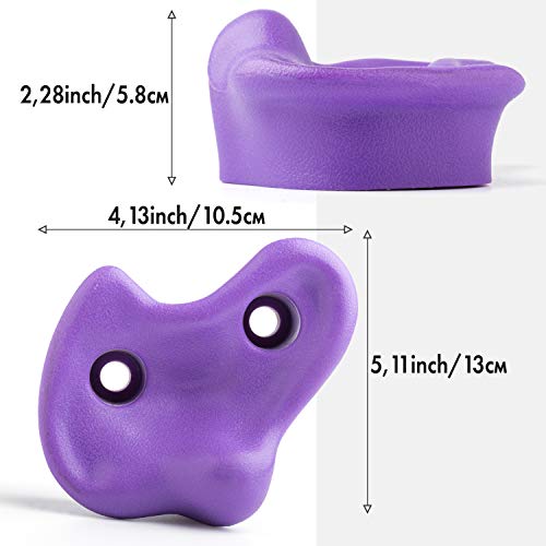 Climbing holds for kids - 24psc - 8 colors - with safe installation hardware. Textured thick plastic climbing rocks with 2 bonus handles included. Great climbing wall kit for swing sets, outdoor playg