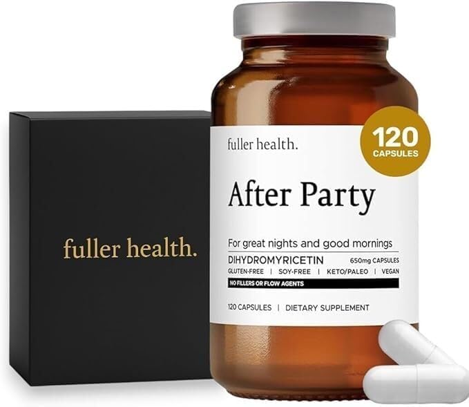 After Party DHM Dihydromyricetin Supplement | Supports Liver, Metabolism, Energy Levels, Post-Celebration Relief | Feel Refreshed, 650mg Per Pill | 1 Bottle, 24 Servings