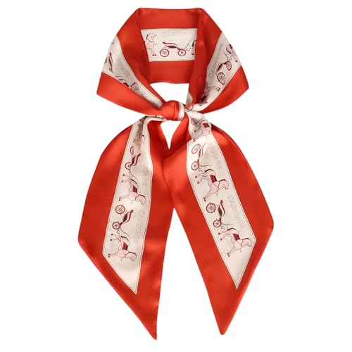 Image of Head Hair Scarf for Women,Silky Long Headscarf Purse Bag Scarfs for Handbag Fashion Satin Neck Scarves Accessories