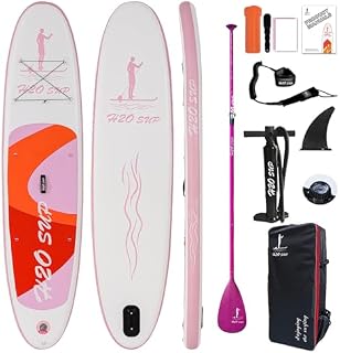 H2OSUP Inflatable Stand Up Paddle Board 10'6''/10' × 30" × 6" with Premium SUP Paddle Board Accessories & Backpack, Ultra-Light, Wide Stable Design, Non-Slip Deck for Youth & Adults