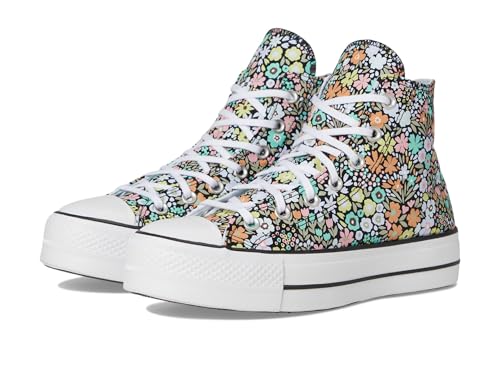 Converse Chuck Taylor All Star Baskets Montantes à Plateforme pour Femme, Noir/Blanc/pâle, 7.5