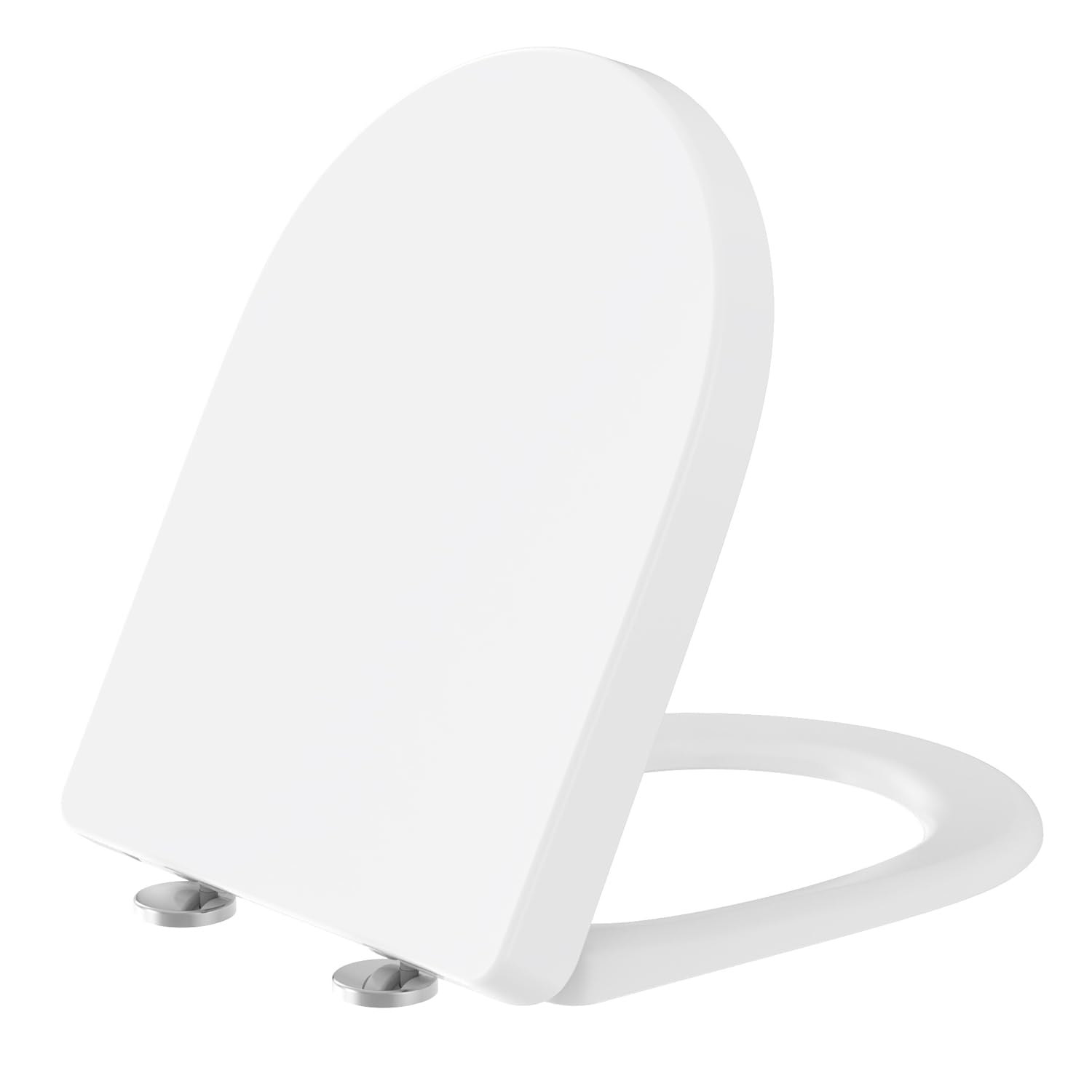 YEAUPE PRO Abattant WC Universelle Forme D [LONG], Siège de toilette en Dégagement Rapide à un Bouton, Lunette WC Facile à Installer, Charge Jusqu’à 150 kg, Blanc, 46,4 x 35,9 cm
