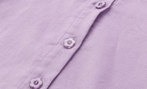 Image of Mud Kingdom Little Girls Corduroy Shirt Button Down Long Sleeve Lace Collar
