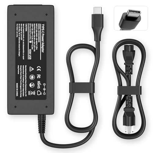 INEXEWOC USB C Laptop Charger 45W Replacement for hp chromebook/Spectre X360, Lenovo ThinkPad/Yoga, Dell Chromebook/Latitude, Acer, Asus, Samsung, Google Series Universal Chromebook Type C Power Cord
