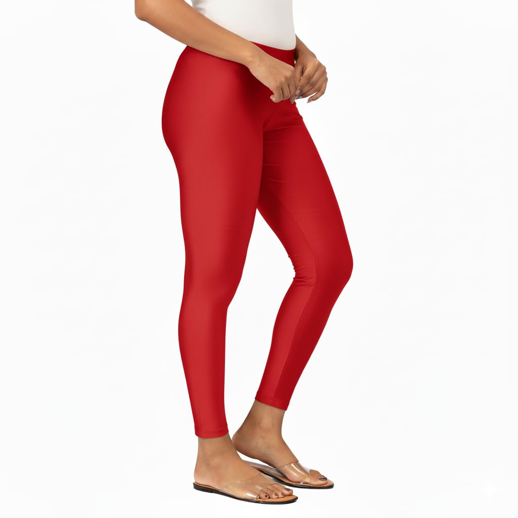 Premium Shimmer Leggings for Women | Anti Fading, Shiny & Durable | Ankle Length,Mid Rise, Regular Fit | Soft & Stretchable Nylon for Party,Casual,Everyday Wear