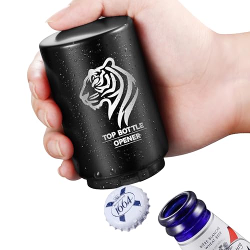Push Down Bottle Opener,Automatic Beer Openers,Premium Bottle Opener Stainless Steel Bottle Cap Mover Magnetic Corkscrew, Beer Bar Accessories Gifts for Him BF,Can Openersfor Home Picnic Camping
