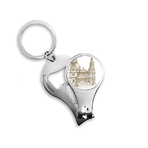 Porte-clés Londres St Paul cadeau idéal en métal avec décapsuleur et coupe-ongles