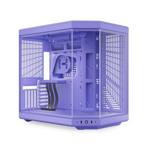 Image of HYTE Y70 Modern Aesthetic Gaming PC Case - Panoramic Glass | High-Airflow Design | Cable Management | Dual Chamber ATX Mid-Tower Chassis | 10 Fan Capacity | Luxury PCIe 4.0 Riser Cable - Taro (Purple)