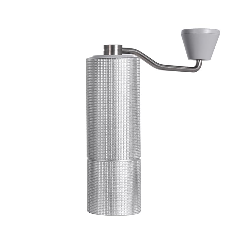 TIMEMORE Manual Coffee Grinder Stainless Steel Conical Burr Coffee Grinder with Capacity Internal External Adjustable Setting Espressp Grinder for Travel Camping (Silver)