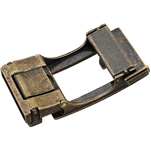Teensery Men's Ratchet Belt Buckle 36mm Automatic Sliding Belt Buckle Replacement for Leather Belt, Fit for 34-36mm Wide (Ancient Bronze 2)4