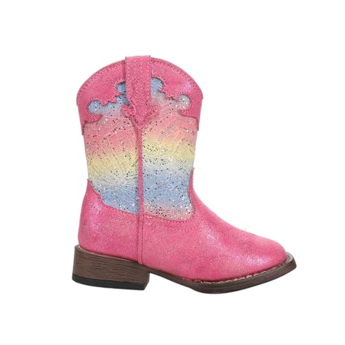 ROPER Toddler Girls Glitter Lace Square Toe Casual Boots Mid Calf - Pink